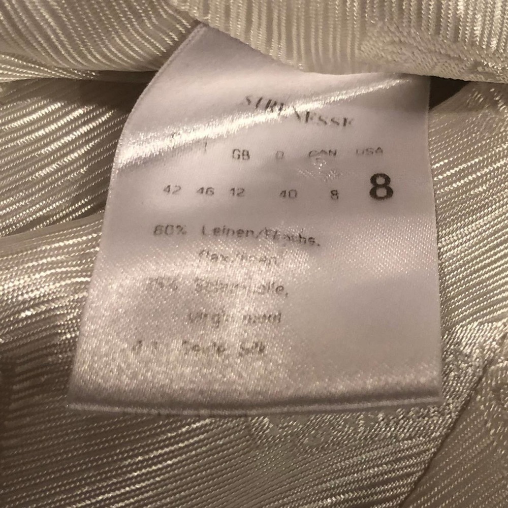 STRENESSE Gabriele Strehle Tan Linen Silk Blazer 8 - Picture 11 of 11